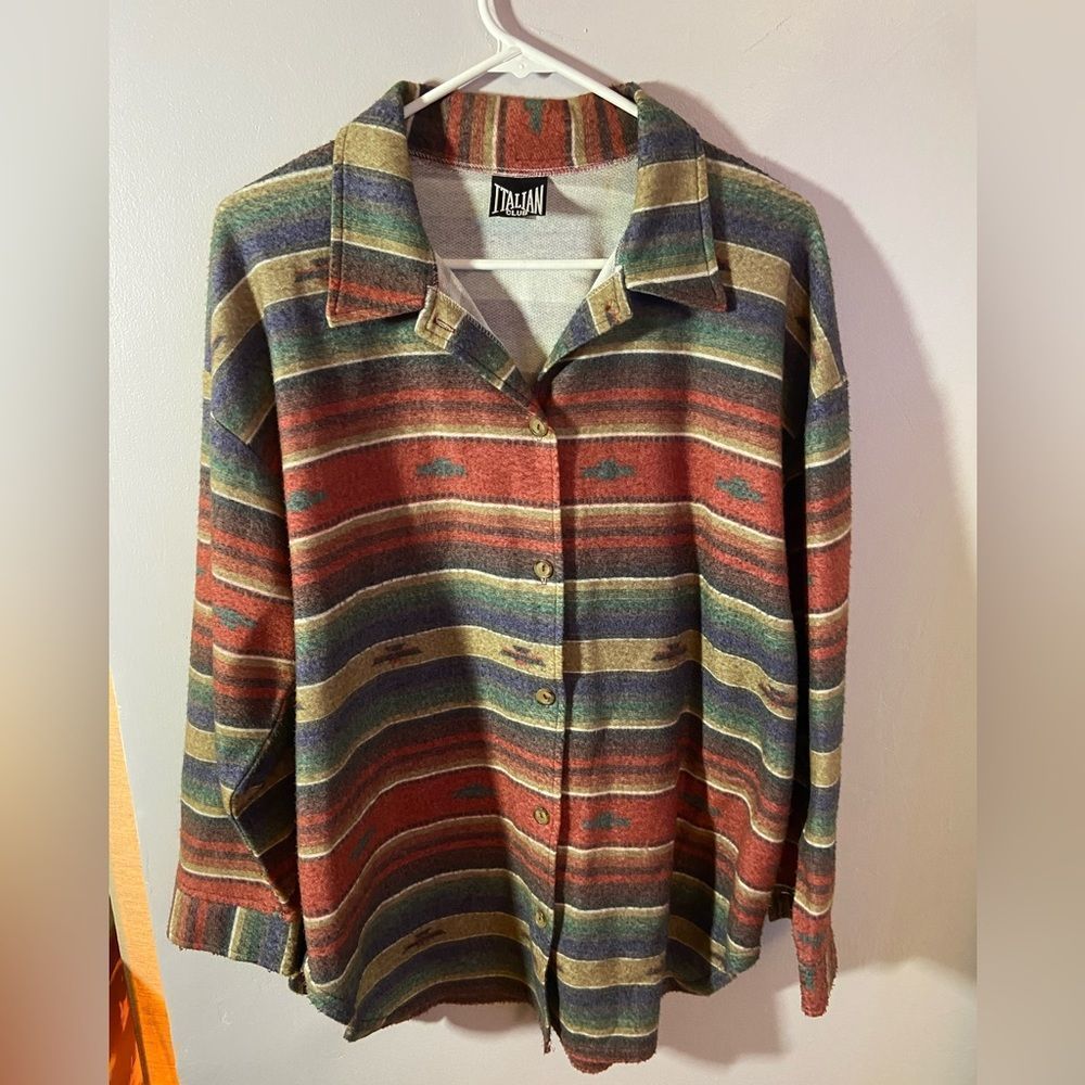 Italian Club Women’s Soft Fleece Jacket- Western Themed Size Medium